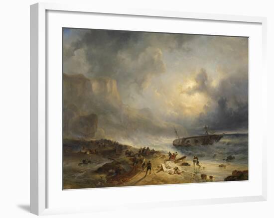 Shipwreck Off a Rocky Coast-Wijnand Nuijen-Framed Art Print