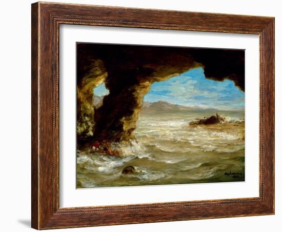 Shipwreck on the Coast, 1862 (Oil on Canvas)-Ferdinand Victor Eugene Delacroix-Framed Giclee Print