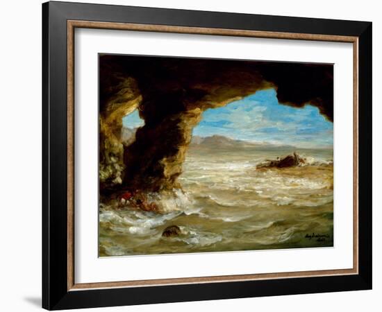 Shipwreck on the Coast, 1862 (Oil on Canvas)-Ferdinand Victor Eugene Delacroix-Framed Giclee Print