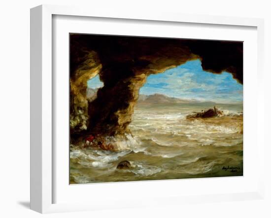 Shipwreck on the Coast, 1862 (Oil on Canvas)-Ferdinand Victor Eugene Delacroix-Framed Giclee Print