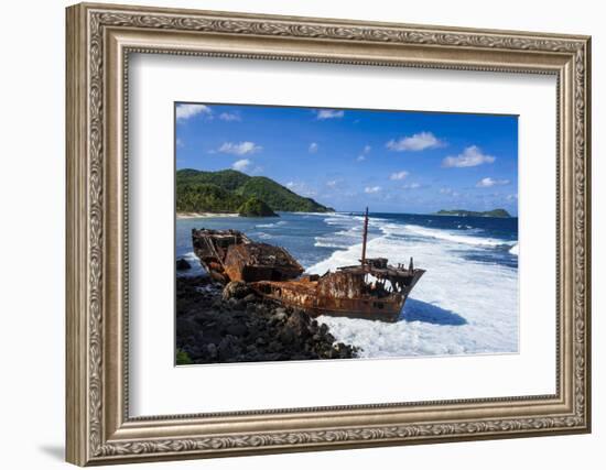 Shipwreck on the East Coast of Tutuila Island, American Samoa, South Pacific-Michael Runkel-Framed Photographic Print