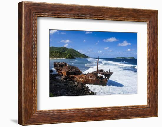 Shipwreck on the East Coast of Tutuila Island, American Samoa, South Pacific-Michael Runkel-Framed Photographic Print
