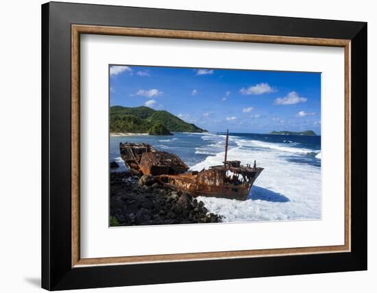 Shipwreck on the East Coast of Tutuila Island, American Samoa, South Pacific-Michael Runkel-Framed Photographic Print