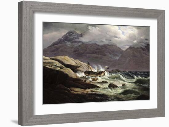 Shipwreck on the Norwegian Coast, 1831-Johan Christian Clausen Dahl-Framed Giclee Print