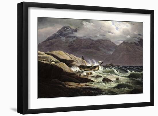 Shipwreck on the Norwegian Coast, 1831-Johan Christian Clausen Dahl-Framed Giclee Print