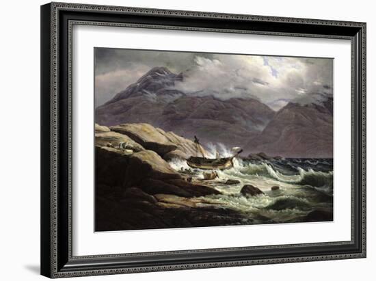 Shipwreck on the Norwegian Coast, 1831-Johan Christian Clausen Dahl-Framed Giclee Print