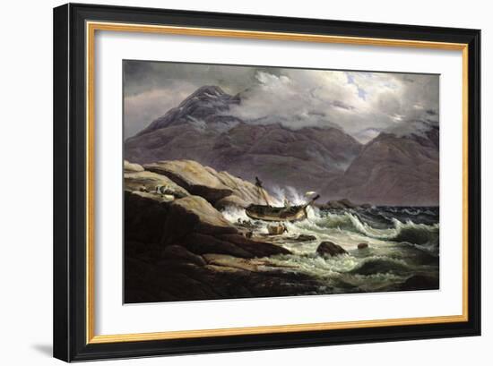 Shipwreck on the Norwegian Coast, 1831-Johan Christian Clausen Dahl-Framed Giclee Print