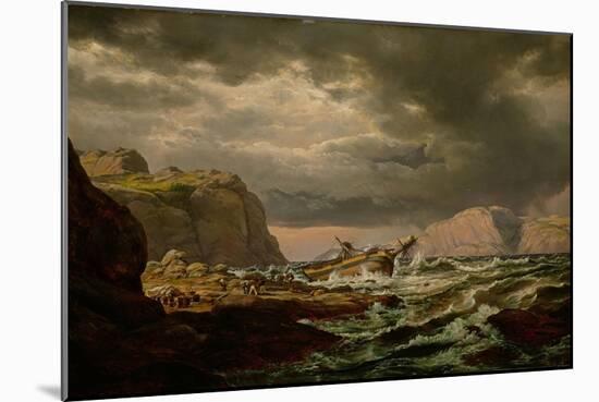 Shipwreck on the Norwegian Coast-Johan Christian Clausen Dahl-Mounted Giclee Print