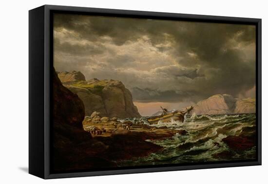 Shipwreck on the Norwegian Coast-Johan Christian Clausen Dahl-Framed Premier Image Canvas