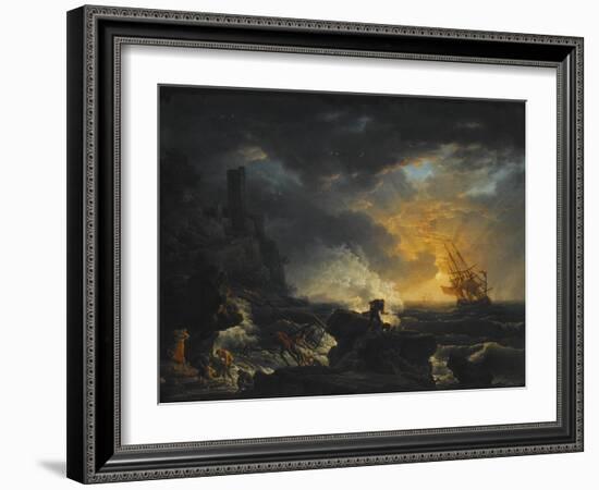 Shipwreck, Second Half of the 18th C-Claude Joseph Vernet-Framed Giclee Print