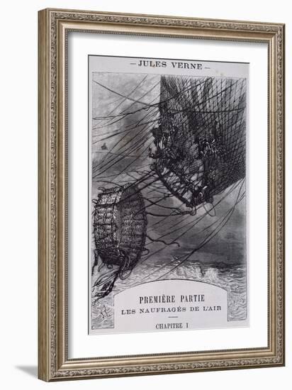 Shipwrecked in Air, Illustration for Mysterious Island-Jules Verne-Framed Giclee Print