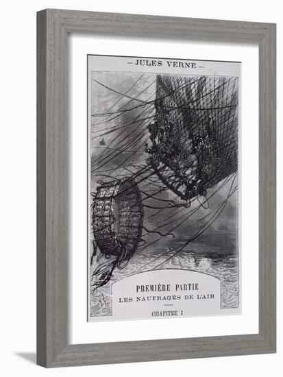 Shipwrecked in Air, Illustration for Mysterious Island-Jules Verne-Framed Giclee Print