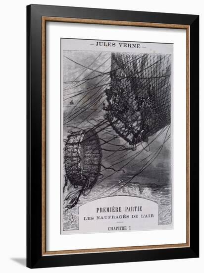 Shipwrecked in Air, Illustration for Mysterious Island-Jules Verne-Framed Giclee Print