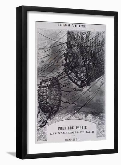 Shipwrecked in Air, Illustration for Mysterious Island-Jules Verne-Framed Giclee Print