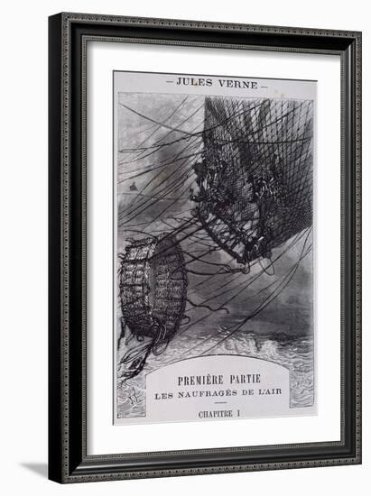 Shipwrecked in Air, Illustration for Mysterious Island-Jules Verne-Framed Giclee Print