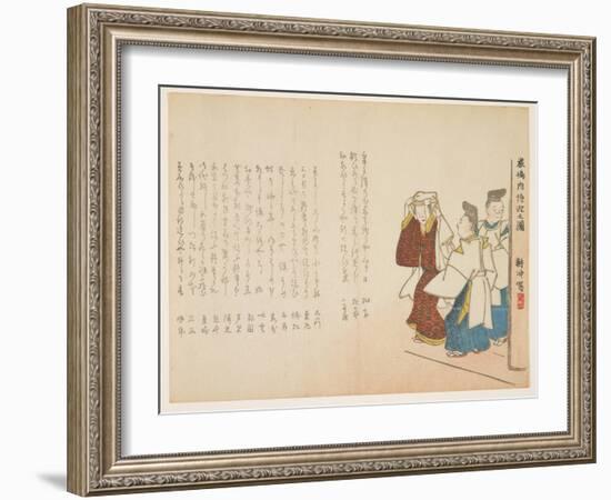 Shirine Maiden at Itsukushima on the New Year's Day, January 1857-Ueda K?ch?-Framed Giclee Print