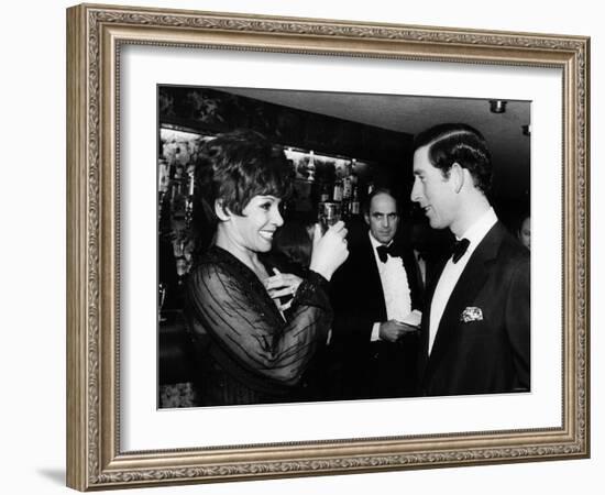 Shirley Bassey Singer Meeting Prince Charles November 1979-null-Framed Photographic Print