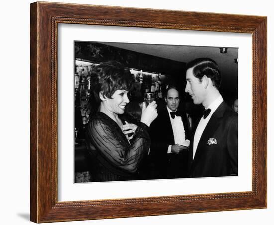 Shirley Bassey Singer Meeting Prince Charles November 1979-null-Framed Photographic Print