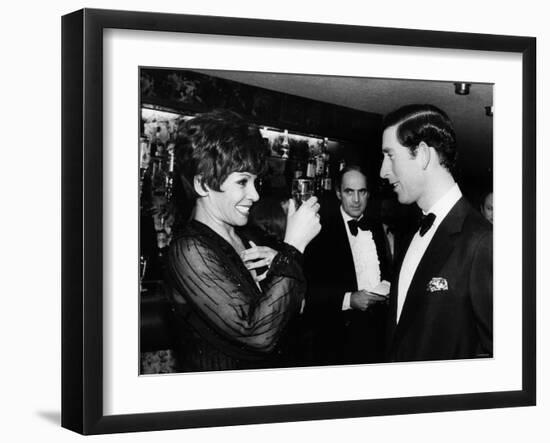 Shirley Bassey Singer Meeting Prince Charles November 1979-null-Framed Photographic Print