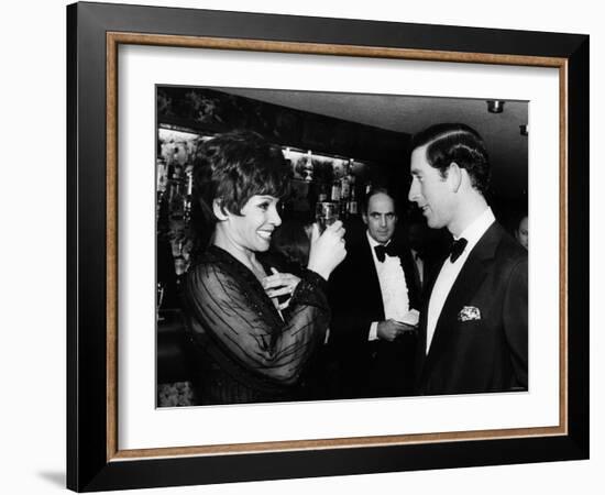 Shirley Bassey Singer Meeting Prince Charles November 1979-null-Framed Photographic Print