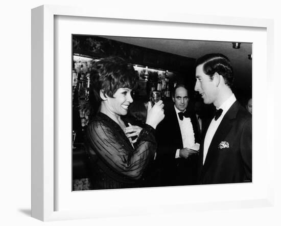 Shirley Bassey Singer Meeting Prince Charles November 1979-null-Framed Photographic Print