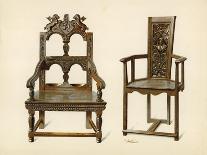 Oak Inlaid Chair, Property of Miss Dorothy Chune Fletcher-Shirley Charles Llewellyn Slocombe-Framed Giclee Print