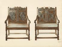Oak Double Chairs-Shirley Charles Llewellyn Slocombe-Giclee Print