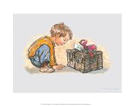 Reading - Alfie Illustrated Print-Shirley Hughes-Giclee Print