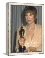 Shirley MacLaine Holding Her Oscar in Press Room at Academy Awards-John Paschal-Framed Premier Image Canvas