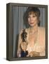 Shirley MacLaine Holding Her Oscar in Press Room at Academy Awards-John Paschal-Framed Premier Image Canvas