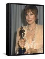Shirley MacLaine Holding Her Oscar in Press Room at Academy Awards-John Paschal-Framed Premier Image Canvas