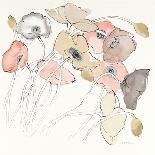 Black Line Poppies II Watercolor Neutral-Shirley Novak-Art Print