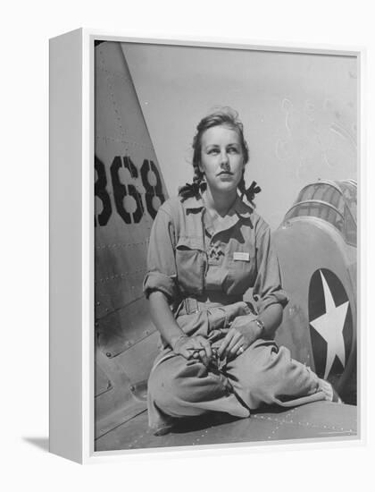 Shirley Slade Pilot Trainee in Women's Flying Training Detachment, Sporting Pigtails, GI Coveralls-Peter Stackpole-Framed Premier Image Canvas