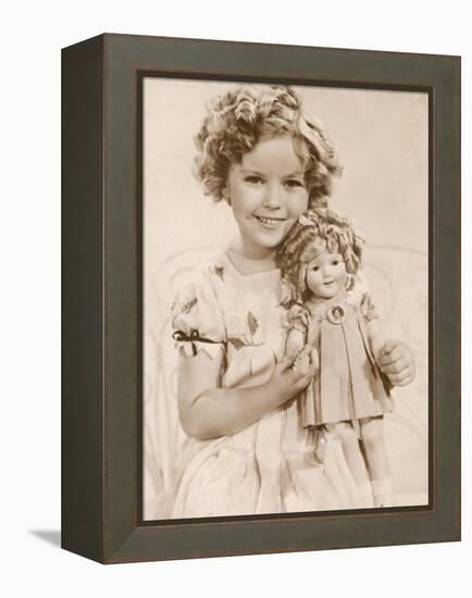 Shirley Temple American Child Star of the 1930s Seen Here with a Shirley Temple Doll-null-Framed Premier Image Canvas