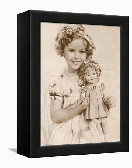 Shirley Temple American Child Star of the 1930s Seen Here with a Shirley Temple Doll-null-Framed Premier Image Canvas