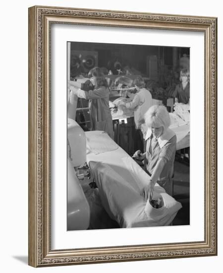 Shirt Pressing at a Commercial Laundry in Scunthorpe, Lincolnshire, 1965-Michael Walters-Framed Photographic Print