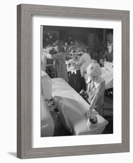 Shirt Pressing at a Commercial Laundry in Scunthorpe, Lincolnshire, 1965-Michael Walters-Framed Photographic Print