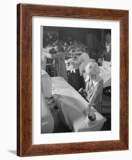 Shirt Pressing at a Commercial Laundry in Scunthorpe, Lincolnshire, 1965-Michael Walters-Framed Photographic Print