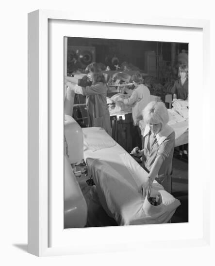 Shirt Pressing at a Commercial Laundry in Scunthorpe, Lincolnshire, 1965-Michael Walters-Framed Photographic Print