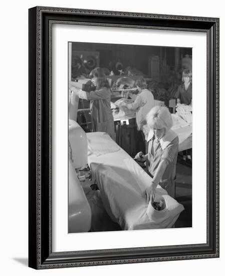 Shirt Pressing at a Commercial Laundry in Scunthorpe, Lincolnshire, 1965-Michael Walters-Framed Photographic Print