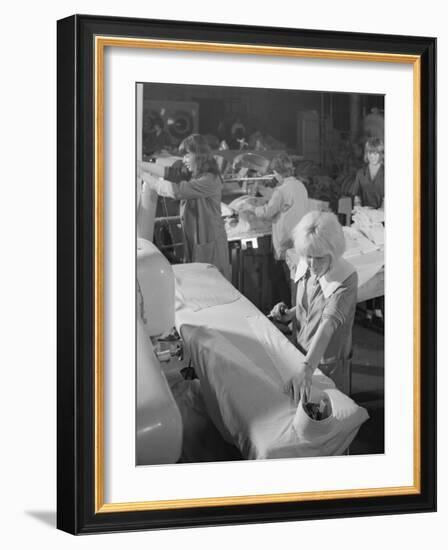 Shirt Pressing at a Commercial Laundry in Scunthorpe, Lincolnshire, 1965-Michael Walters-Framed Photographic Print