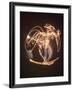 Shirtless Artist Pablo Picasso Creating Light Drawing of Vase of Flowers-Gjon Mili-Framed Premium Photographic Print