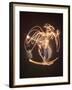 Shirtless Artist Pablo Picasso Creating Light Drawing of Vase of Flowers-Gjon Mili-Framed Premium Photographic Print