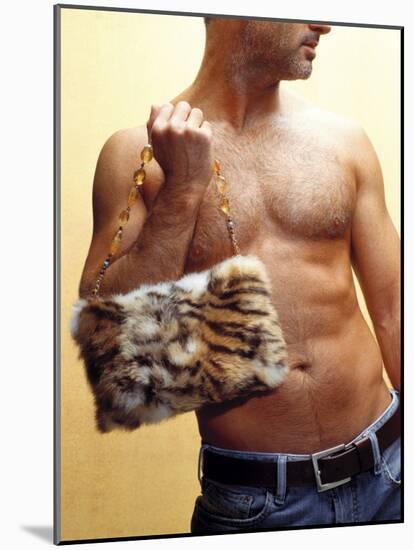 Shirtless Man Carrying an Animal Print Purse-Steve Cicero-Mounted Photographic Print