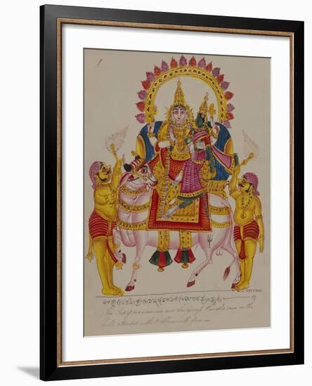 Shiva and Parvati on the Bull Nandi, India-null-Framed Giclee Print