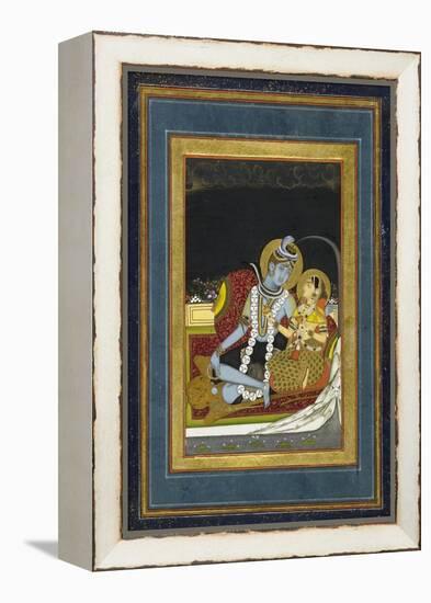 Shiva and Parvati Seated on a Terrace-null-Framed Stretched Canvas