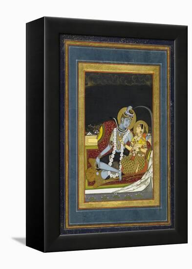 Shiva and Parvati Seated on a Terrace-null-Framed Stretched Canvas