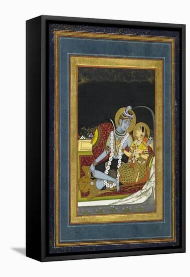 Shiva and Parvati Seated on a Terrace-null-Framed Stretched Canvas