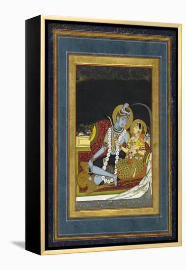 Shiva and Parvati Seated on a Terrace-null-Framed Stretched Canvas