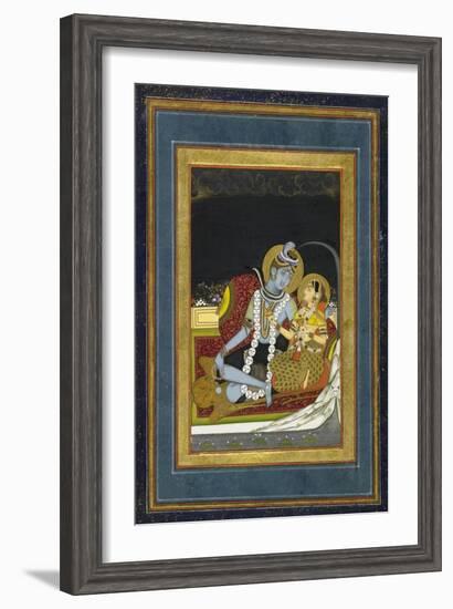 Shiva and Parvati Seated on a Terrace-null-Framed Art Print